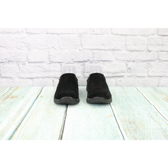 LL Bean  Black Suede Slip-On Casual Mule Clog Shoes Size 6 Wide - Picture 4 of 9